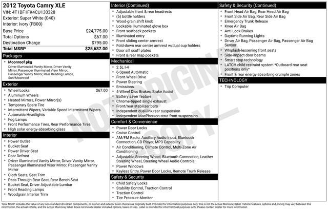 2012 Toyota Camry XLE