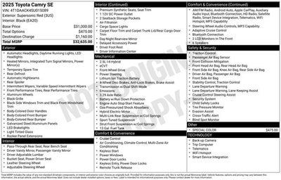 2025 Toyota Camry SE Hybrid