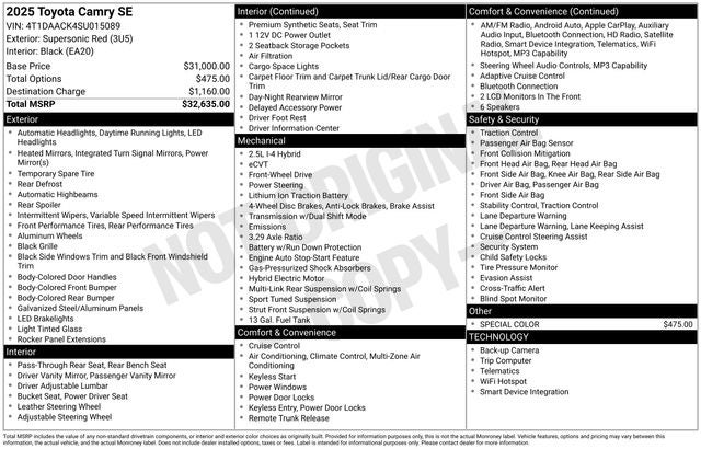 2025 Toyota Camry SE Hybrid