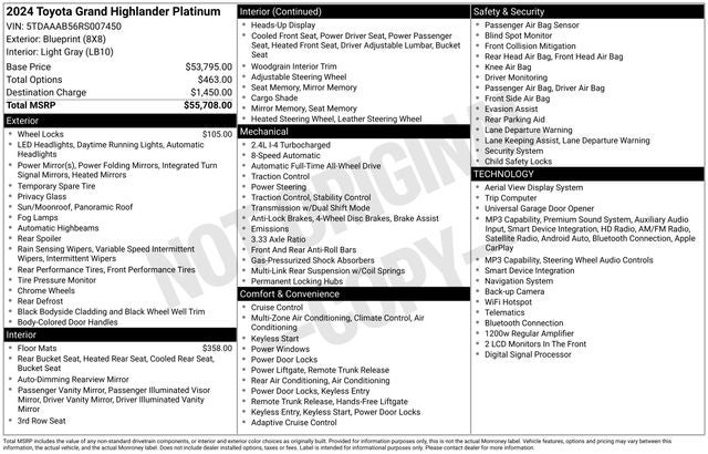 2024 Toyota Grand Highlander Platinum