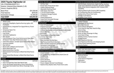2025 Toyota Highlander LE AWD
