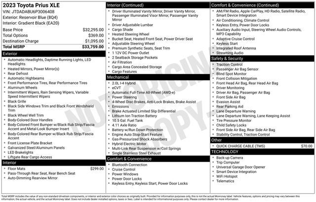 2023 Toyota Prius XLE