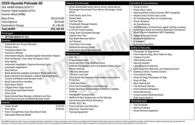 2020 Hyundai Palisade SE