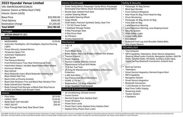 2023 Hyundai Venue Limited