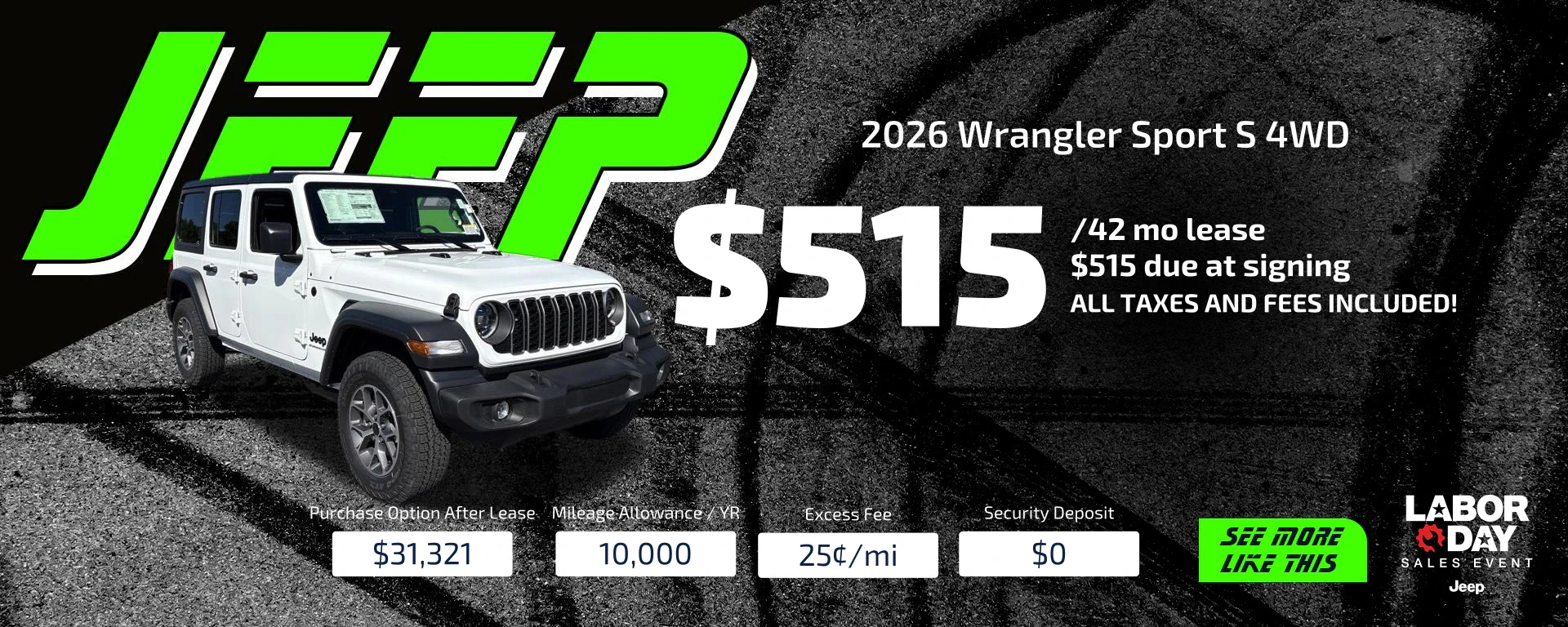 wrangler lease special