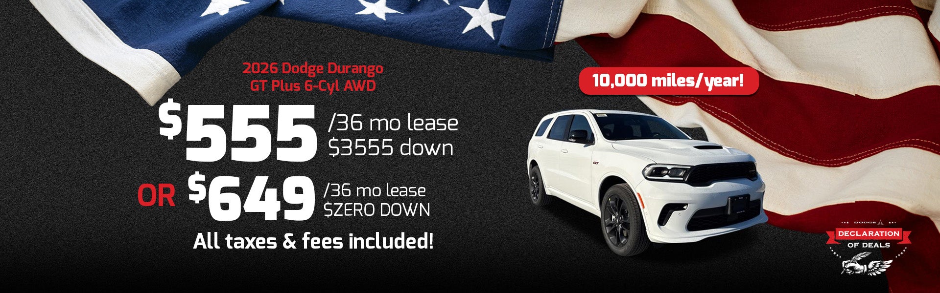 durango lease special